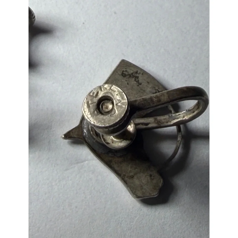 Vintage Sterling Silver 925 Horse Screw On Pair of Earrings Stamped STERLING